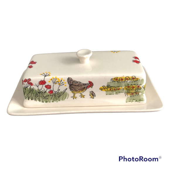 paula deen Other - Paula Deen Southern Rooster Butter Dish Ceramic Chickens Farmhouse Country